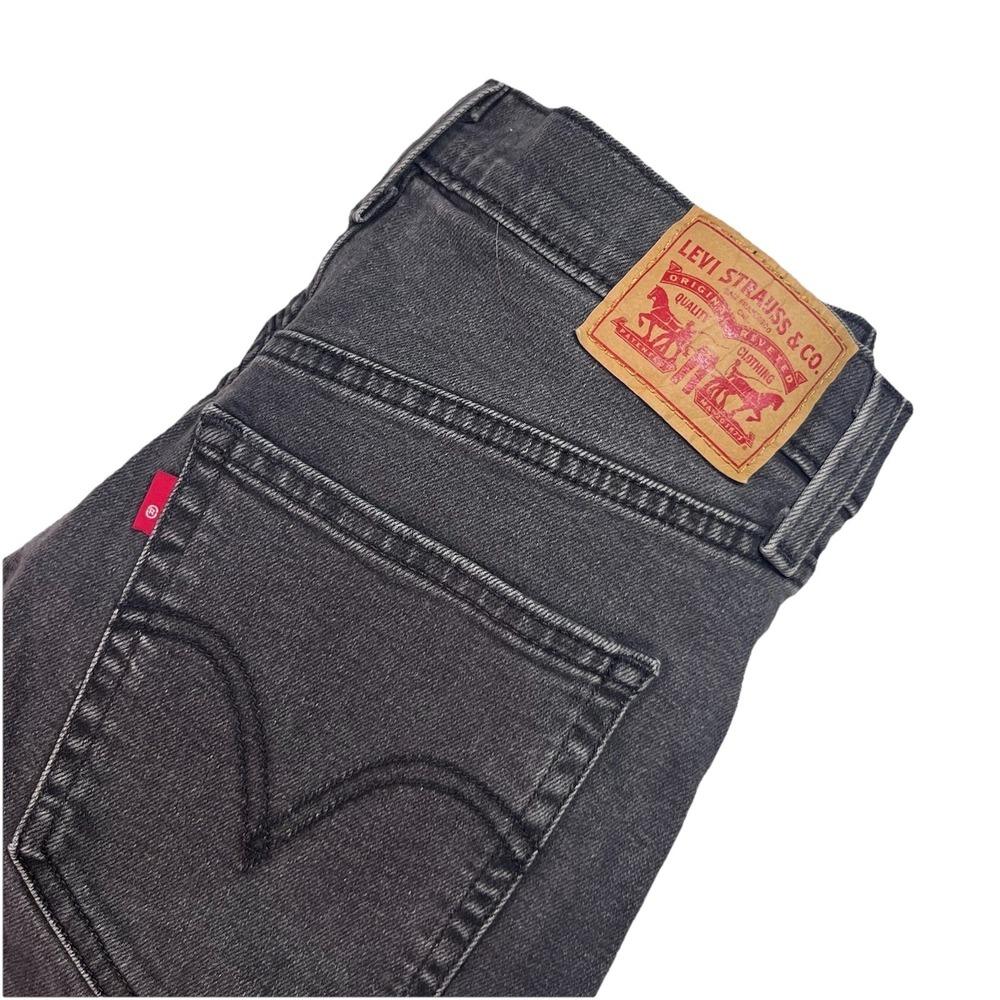 Levi's Women 31 X 27 Black Ribcage Straight Ankle Jeans High Rise Button Fly EUC